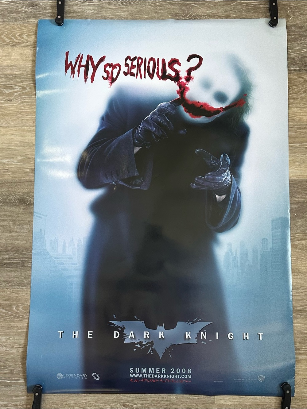 2008 Joker Heath Ledger The Dark Knight Double-Sided Theater Poster 27x40 DC